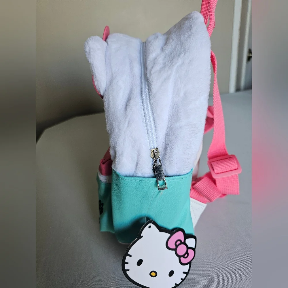 Sanrio Hello Kitty Kids Plush Backpack - White, Pink & Teal